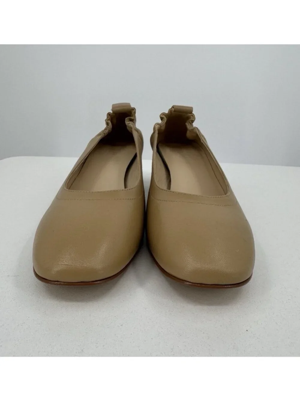 Everlane Italian Leather Day Heel Light Taupe 7 Women's Elastic Back Comfort